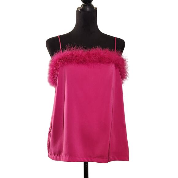 HYFVE Pink Feather Cami Tank, Size Large - Picture 1 of 12